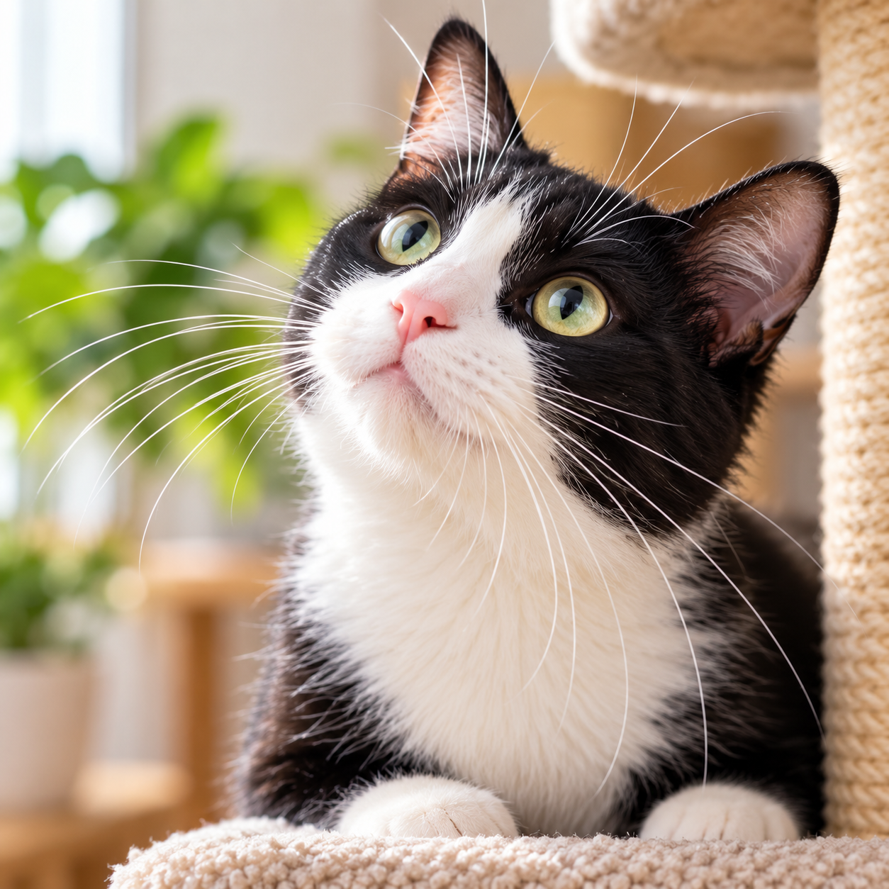 Bigotes de un gato utilizados para percibir su entorno
